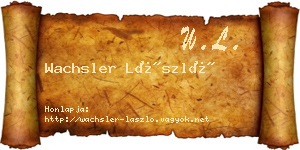 Wachsler László névjegykártya