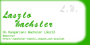 laszlo wachsler business card