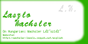 laszlo wachsler business card